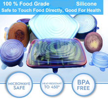 6pcs Universal Stretch Silicone Suction Lids- Bowl ,Pot, Tupperware, Pans, Cup, Watermelon