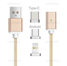 1M/3ft USB Type C/Micro USB/Lightning 3IN1 Magnetic Cable USB-C Type-C Fast Charge