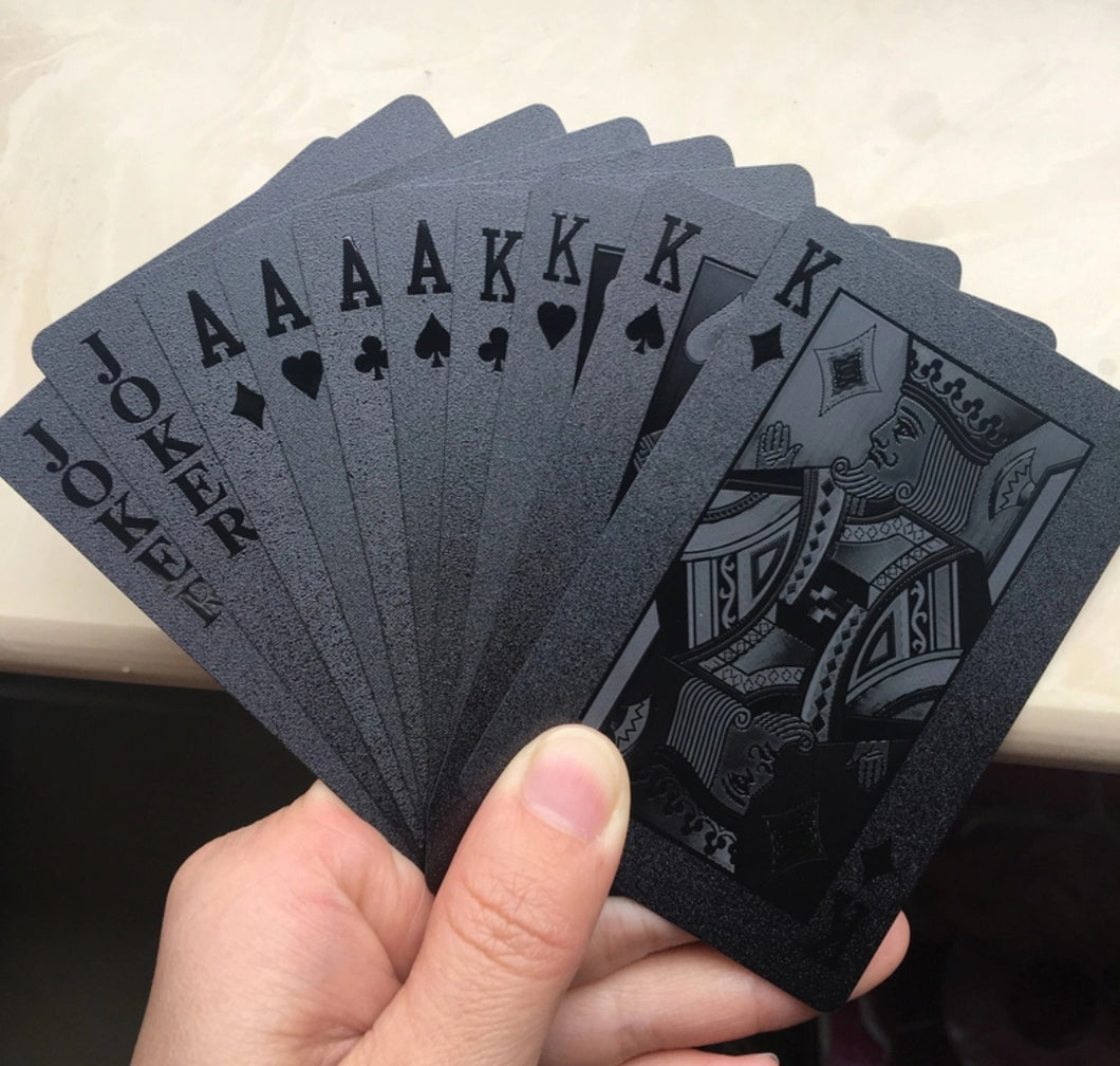 Waterproof Discreet all black poker cards