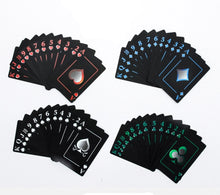Waterproof Black Frosted Poker Playing Cards w/metal deck protector