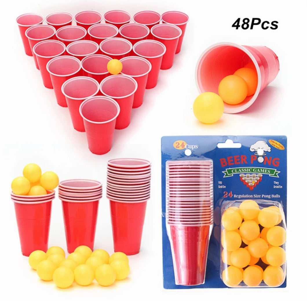Beer Pong set w/ 24 cups 24 pong balls