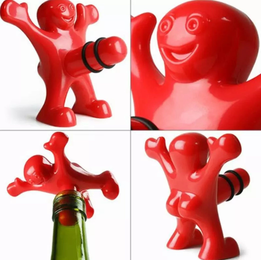Novelty Bar Tools Wine Cork Bottle Plug Funny Happy Man