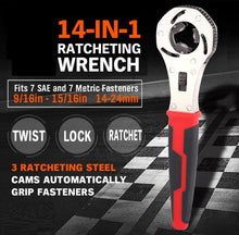 14 in 1 7PC Metric Fasteners and 7PC Inch Universal ratchet wrench Automatically Grip