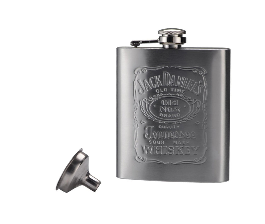 Portable Stainless Steel 7oz Pocket Hip Flask Alcohol Whiskey Liquor Screw Cap + Funnel