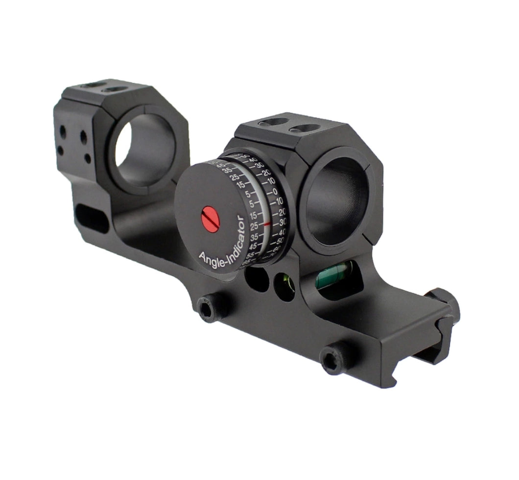 Tactical 24.5mm 30mm Dual Ring Scope Mount with High Accuracy Angel Indicator and Bubble Level for Picatinny Rail