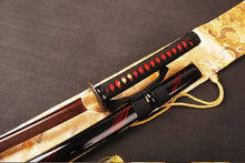 Red Damascus Blade Samurai Sword