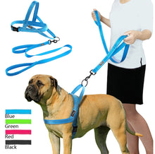 Dual Handle No Pull Reflective Dog Harness Leash Set