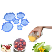 6pcs Universal Stretch Silicone Suction Lids- Bowl ,Pot, Tupperware, Pans, Cup, Watermelon