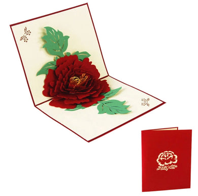 3D Handmade Pop Up Rose Card