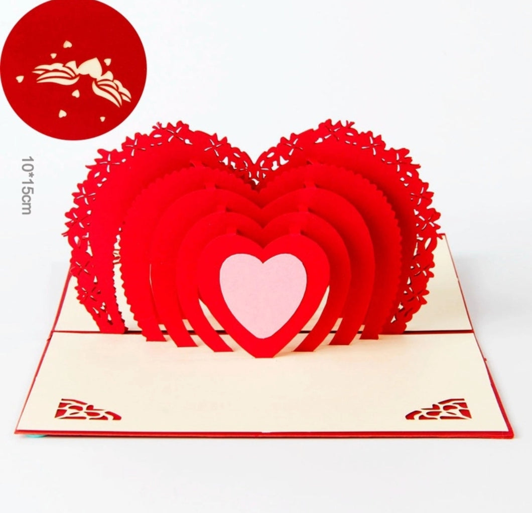 3D Handmade Pop Up Heart Card