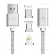 1M/3ft USB Type C/Micro USB/Lightning 3IN1 Magnetic Cable USB-C Type-C Fast Charge