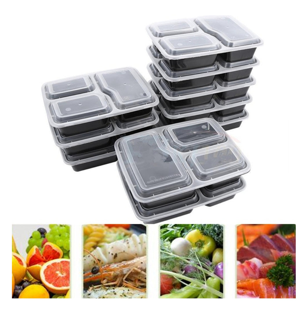 10pcs Meal Prep Box With Lid Compartment
