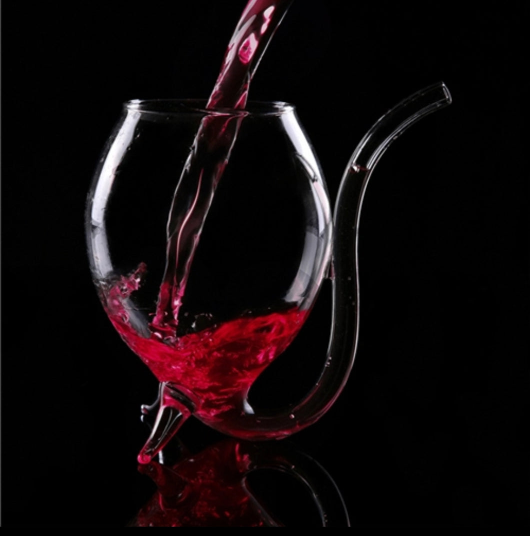 Wine Glass w/Built in straw