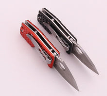 Mini Folding Knife EDC w/Retractable Steel Rope Keychain