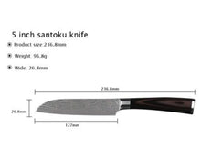 6pc Damascus Kitchen Knives Set
