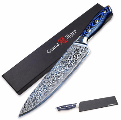 67 Layer 8 Inch VG-10 Blade Damascus Kitchen Knife W/G10 Handle