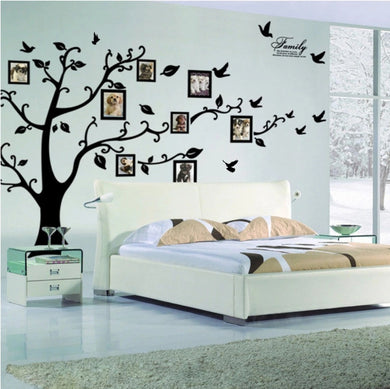 Adhesive 3D Black Photo Tree Wall Decal 79x99inch