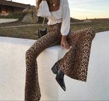 High Waist Leopard Flair Leggings